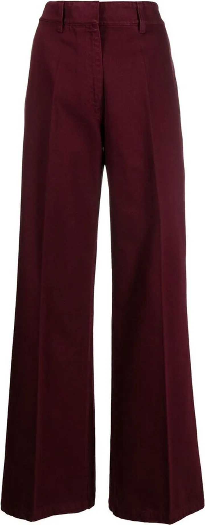 Wide-Leg Pressed Crease Jeans