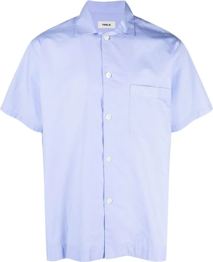 Blue Poplin Sleep Shirt