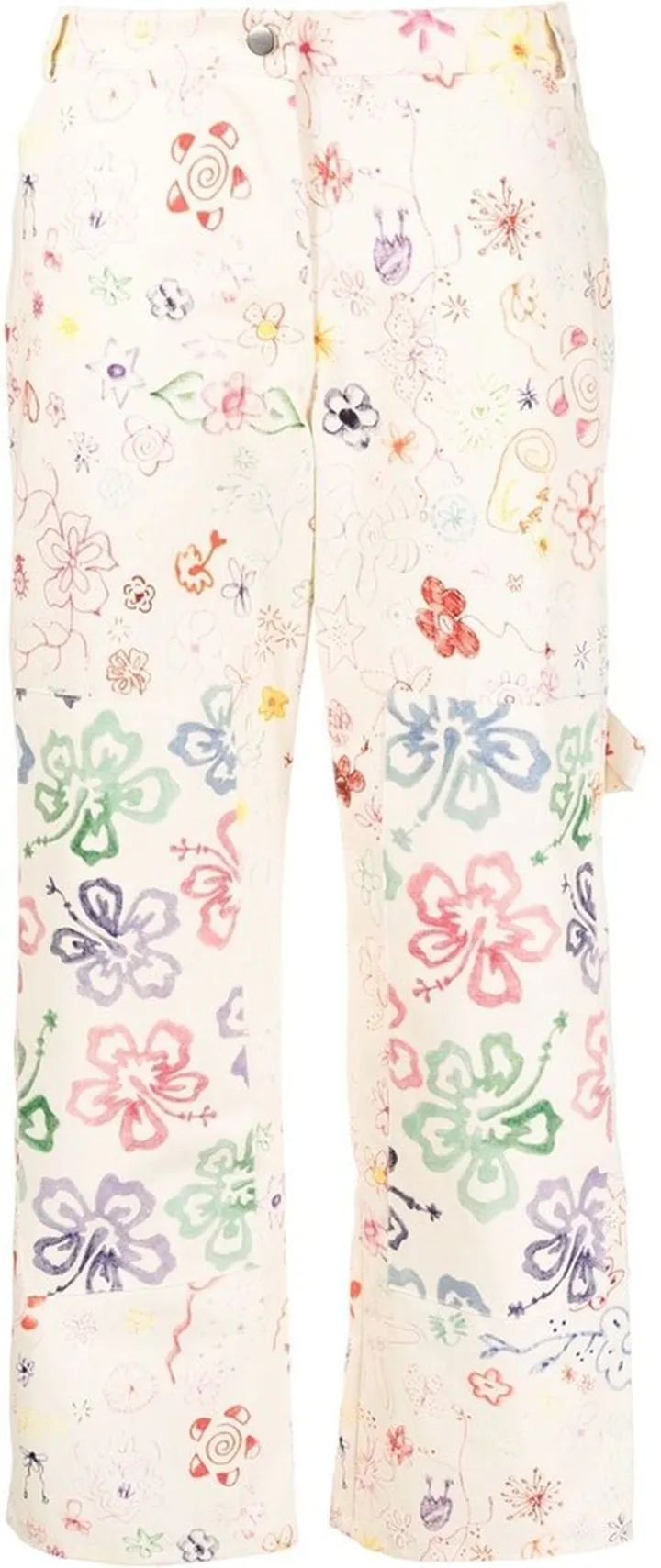 Floral-Print Cropped Trousers