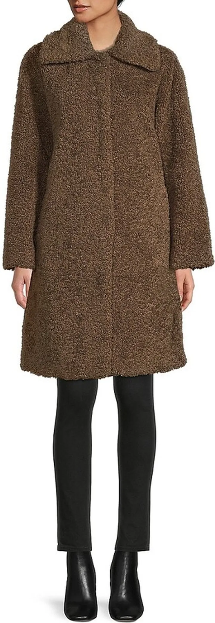 Collared Faux Fur Coat