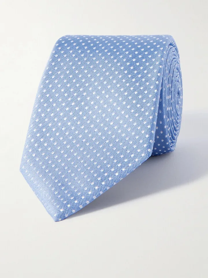 7cm Polka Dot Silk-Jacquard Tie