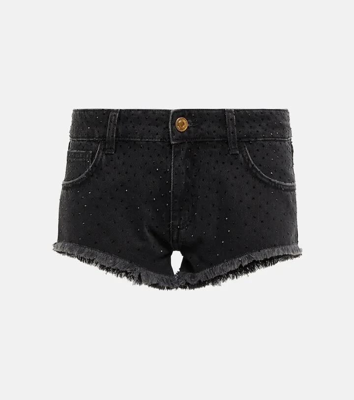 Low-rise denim shorts
