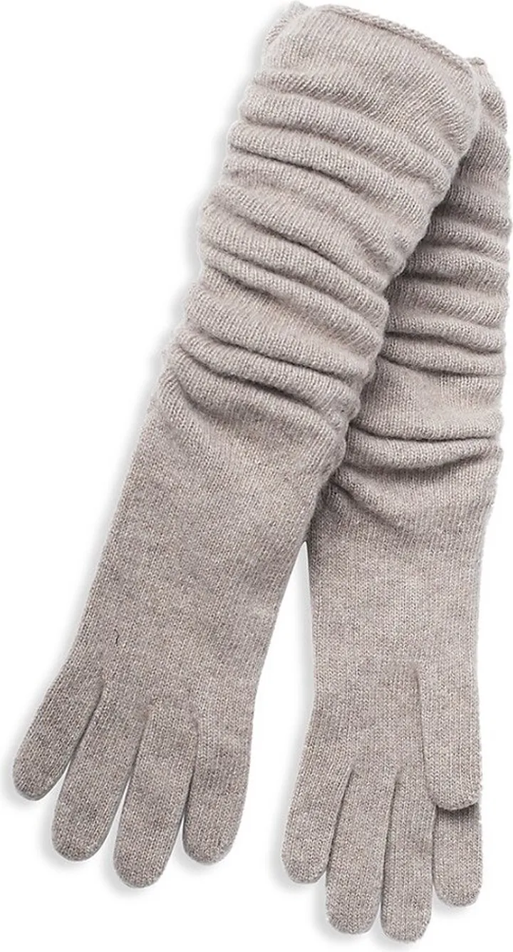 Ruched Cashmere Long Gloves