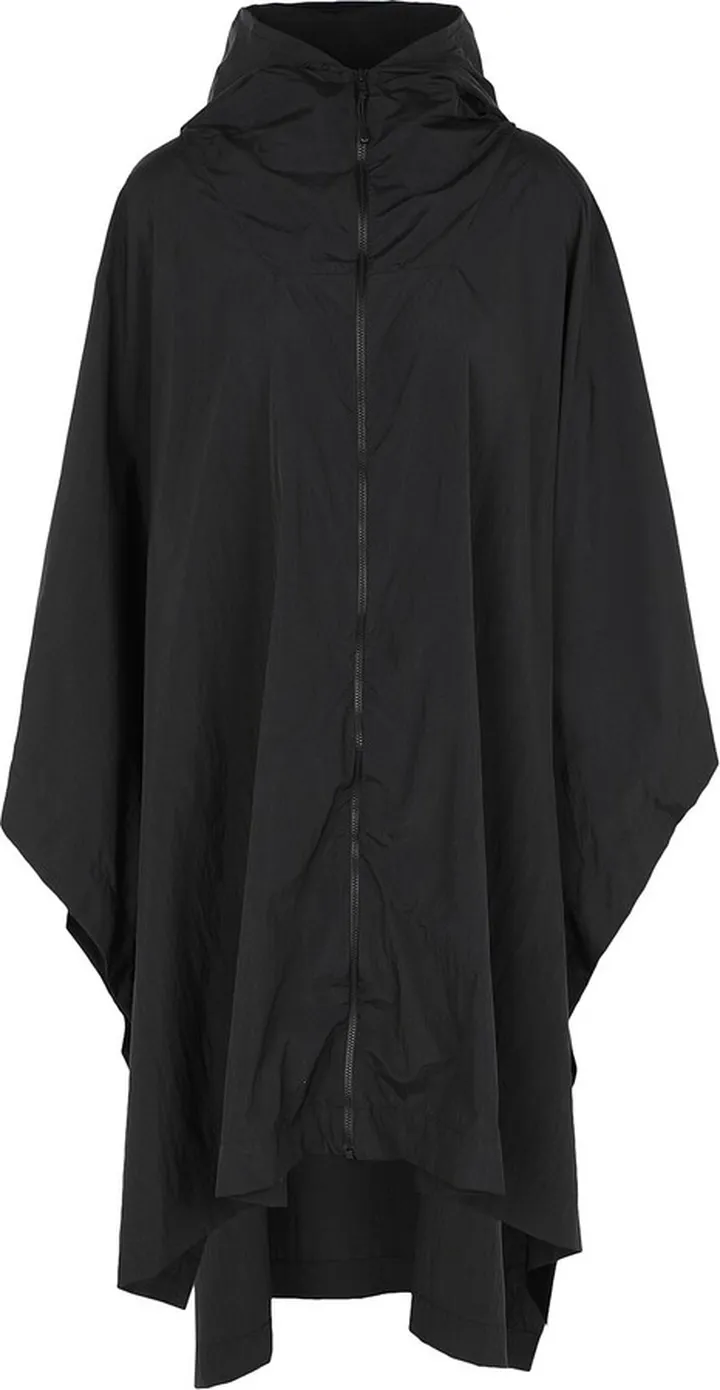 Recycled Nylon Sporty Poncho Capes & Ponchos Black
