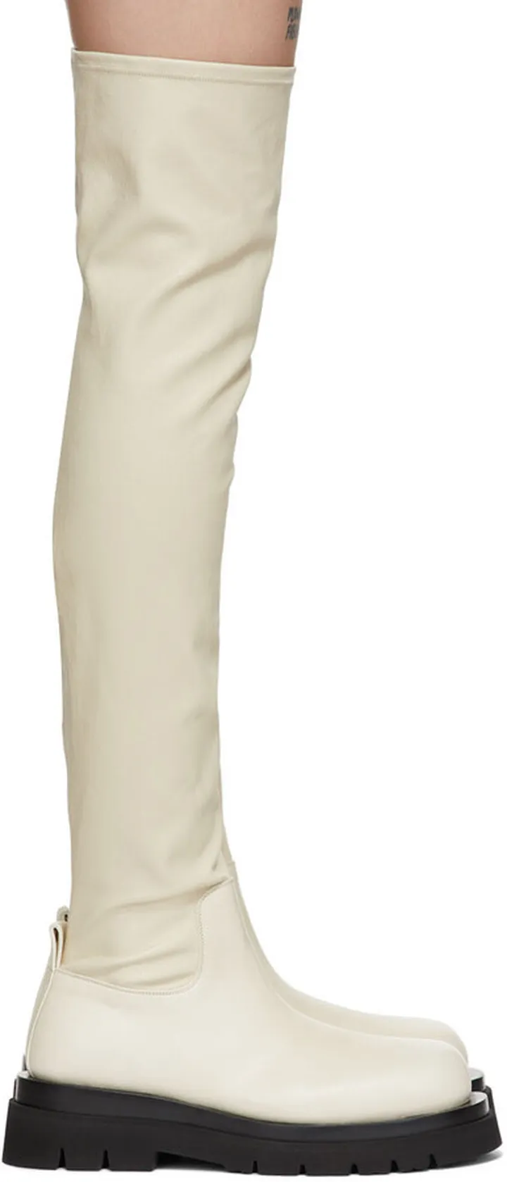 Bottega Veneta Off-White OTK Combat Tall Boots