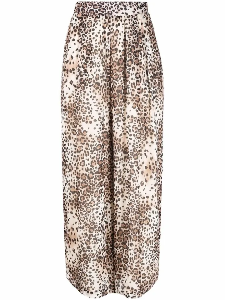 Leopard-Print Cropped Trousers