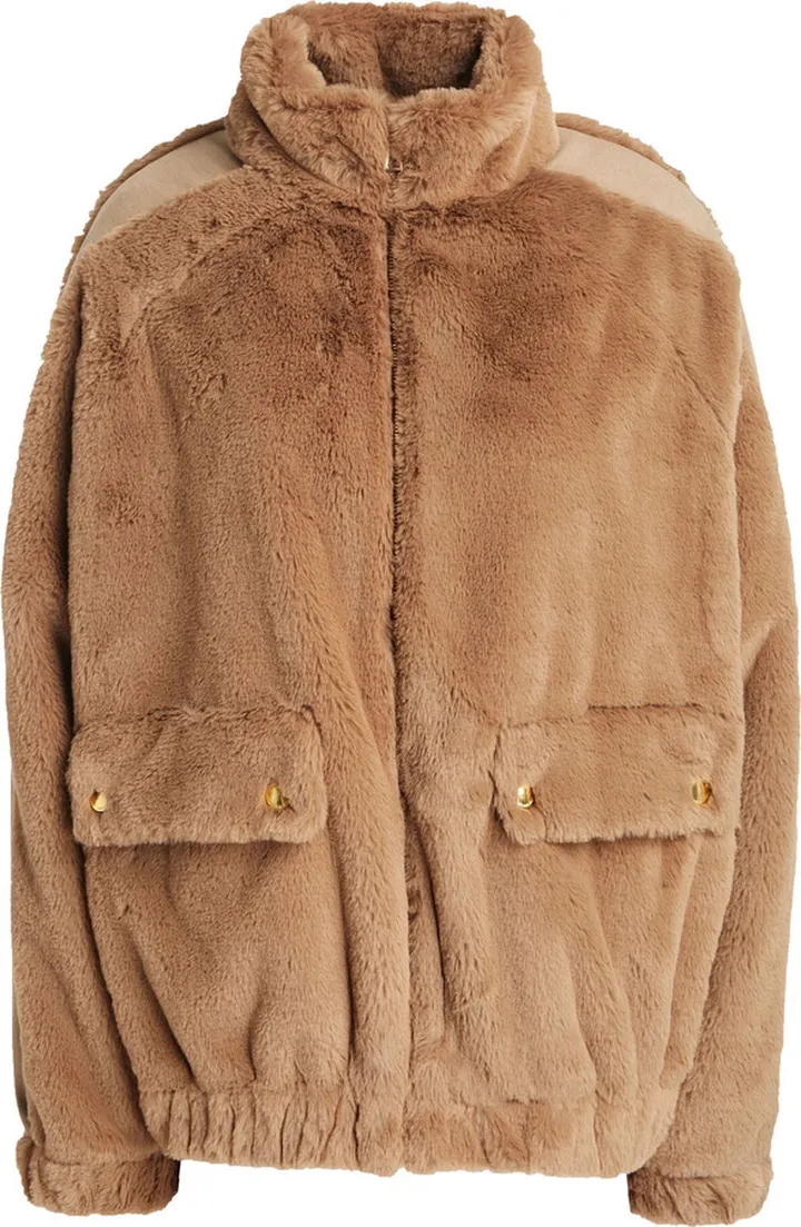 Appliquéd faux fur jacket