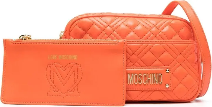 Logo-Plaque Quilted Satchel Bag
