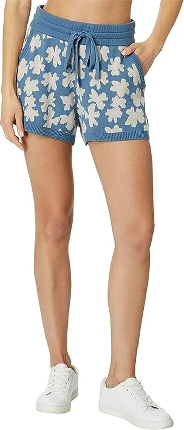 Spiritual Gangster Floral Jacquard Relaxed Sweater Shorts (Coastal Floral) Women's Clothing
