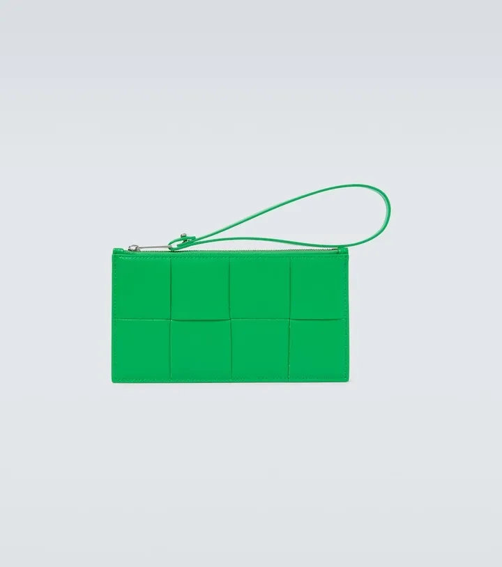 Intrecciato leather bill pouch