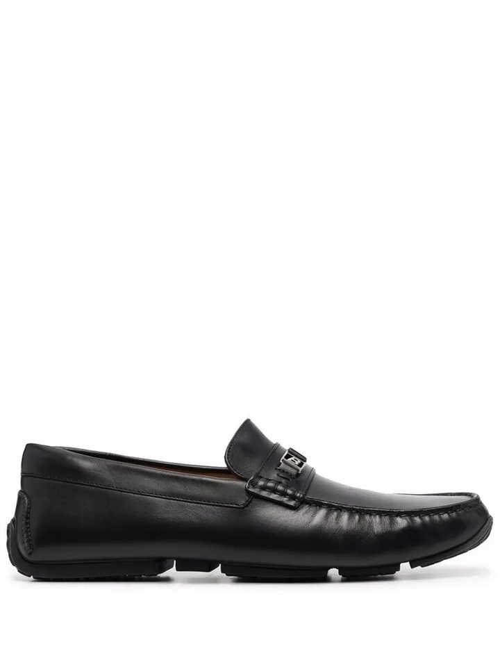 Logo-Plaque Leather Loafers