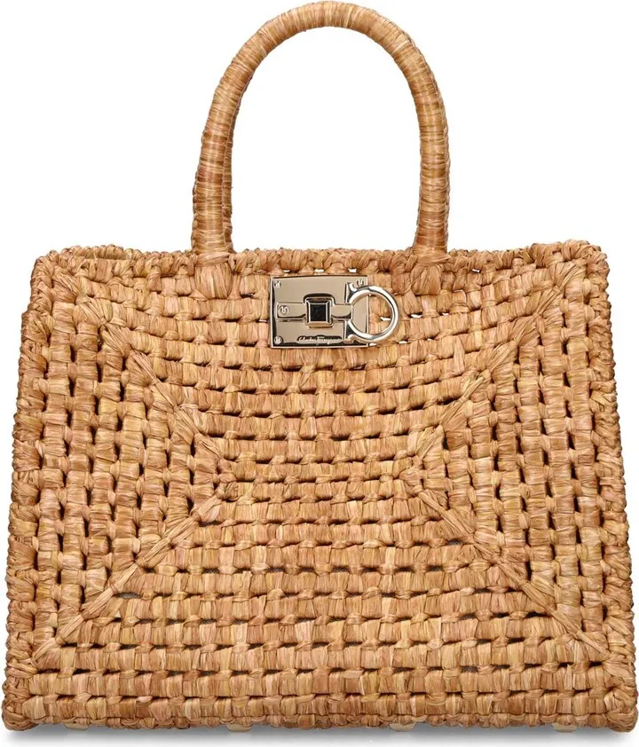 Small The Studio raffia effect bag