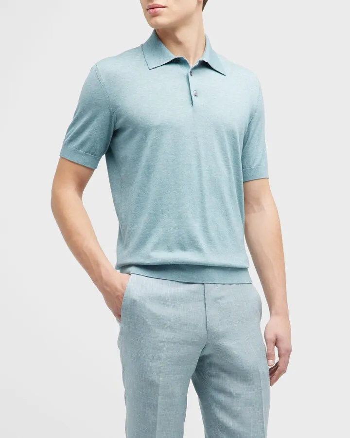 Men's Cotton-Cashmere Polo Shirt