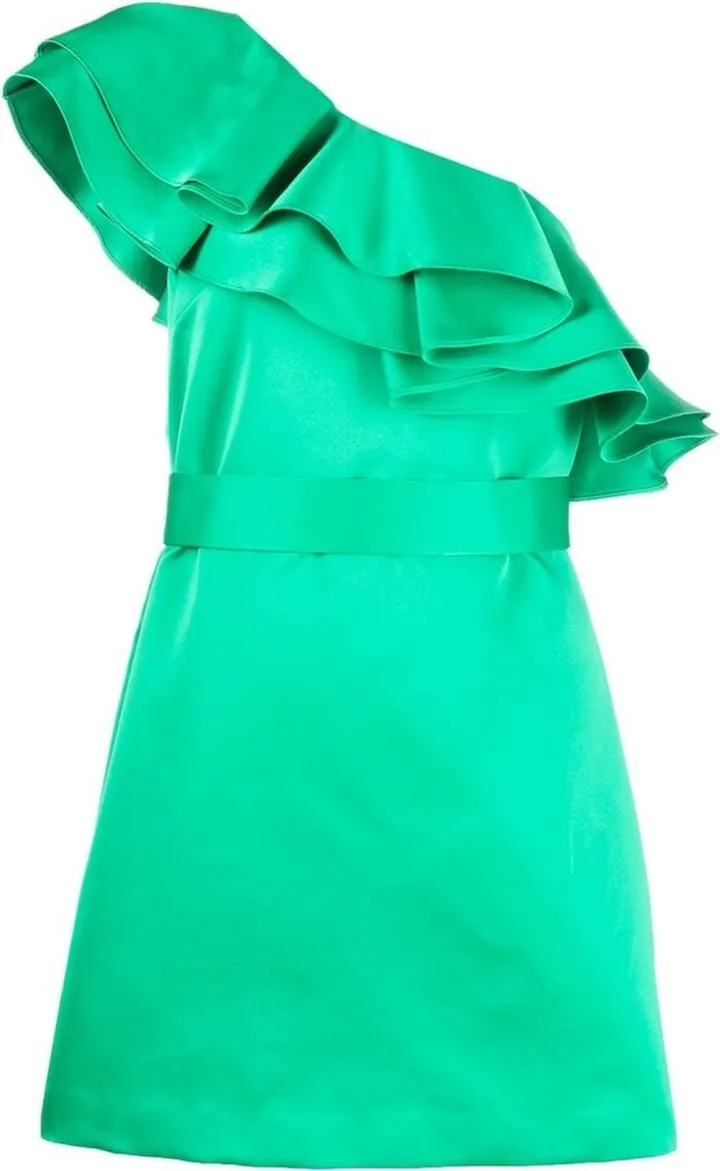 Ruffle-Trim Off-Shoulder Dress