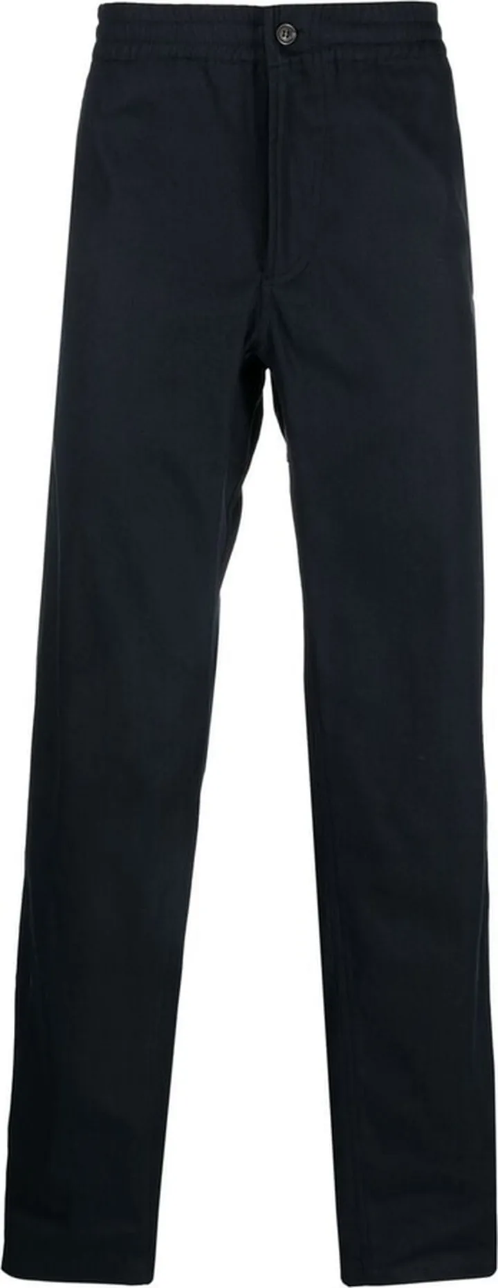 Elasticated-Waist Straight-Leg Trousers