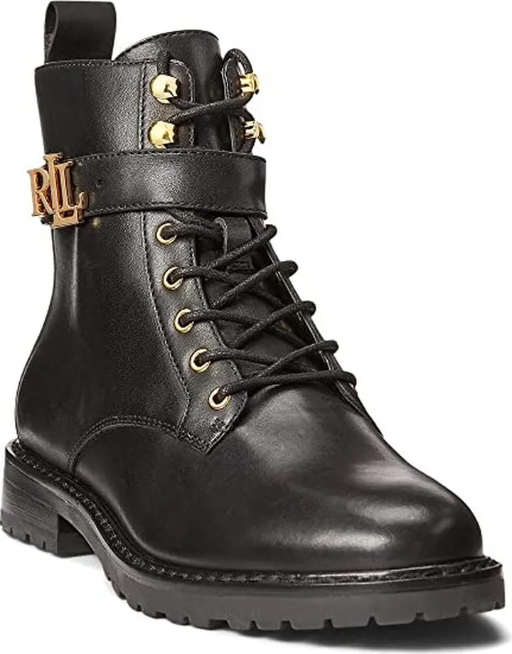 LAUREN Ralph Lauren Elridge Lug Sole Boot (Black) Women's Lace-up Boots