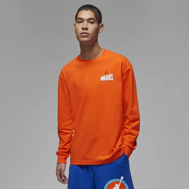 Men's Jordan Flight MVP 85 Long-Sleeve T-Shirt in Orange