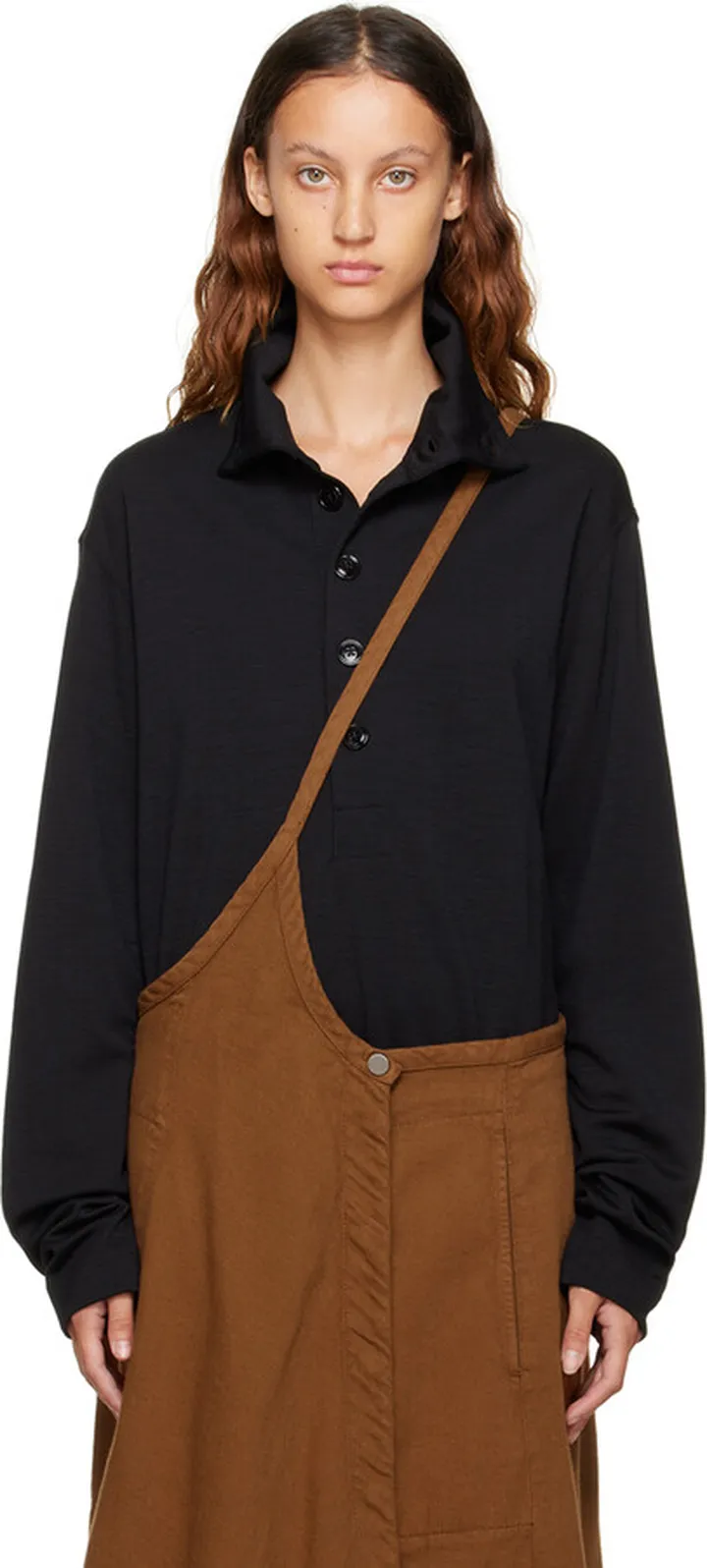 LEMAIRE Black Convertible Polo