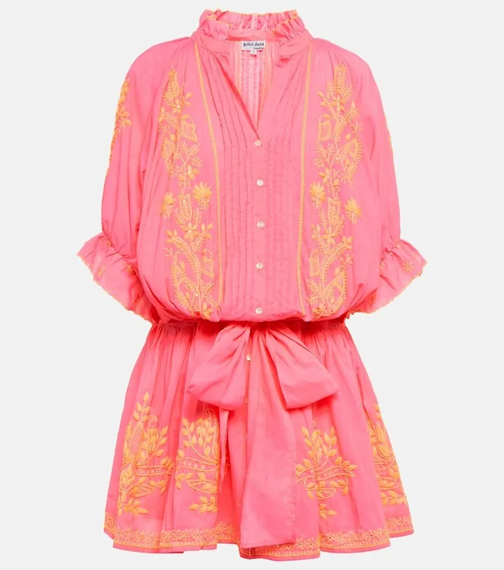 Embroidered cotton minidress