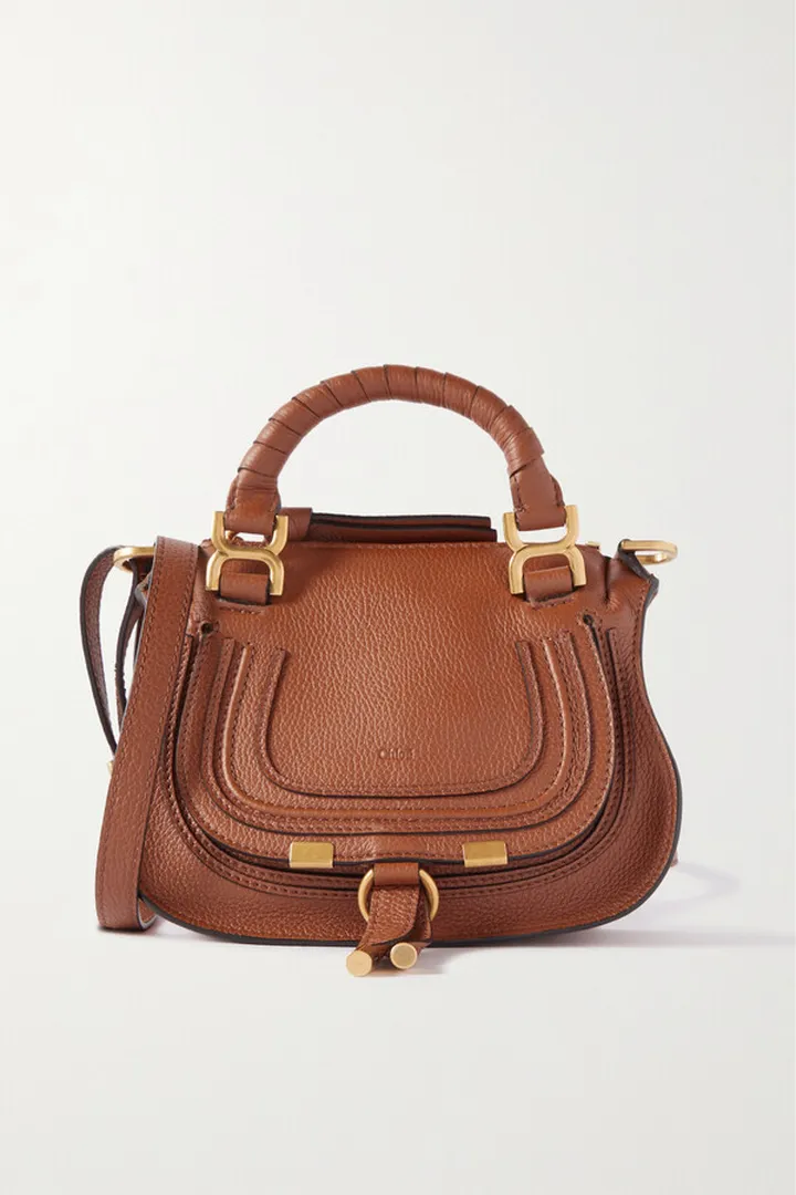 Chloé - + Net Sustain Marcie Mini Textured-leather Tote - Brown