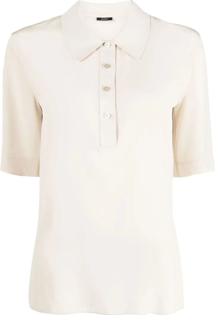 Short-Sleeve Silk Polo Shirt