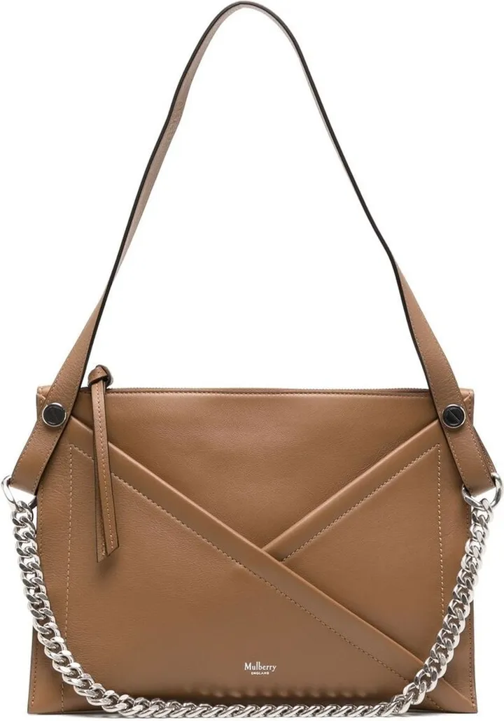 M Zipped leather shoulder bag