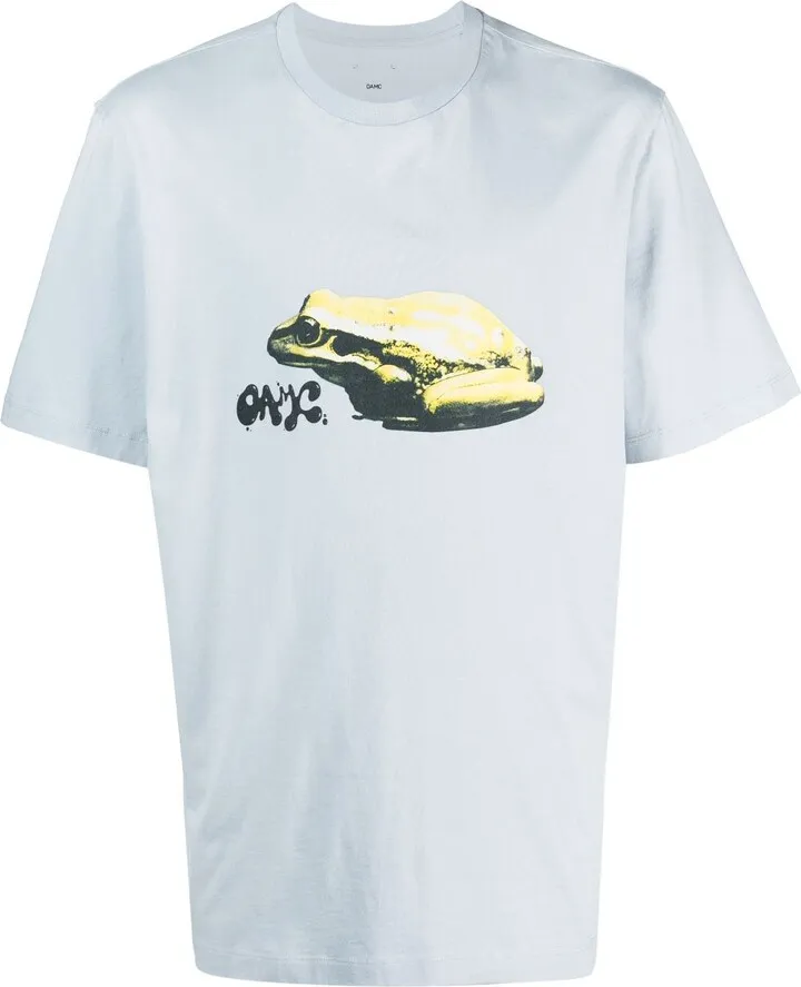 frog-print cotton T-shirt