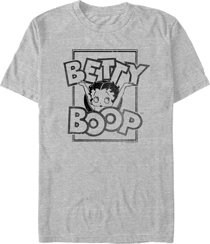 Men's Betty Boop Distressed Poster T-Shirt - Athletic Heather - Medium