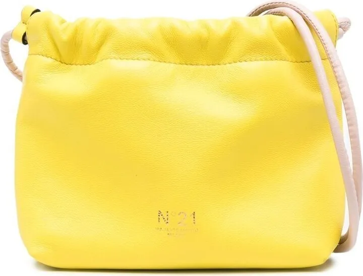 Drawstring Leather Shoulder Bag