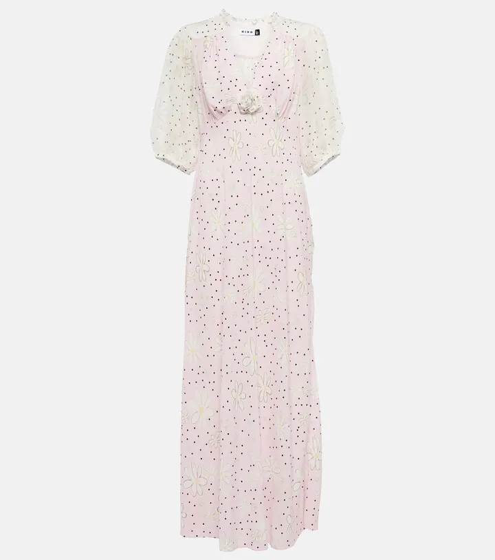 Nicolette polka-dot midi dress