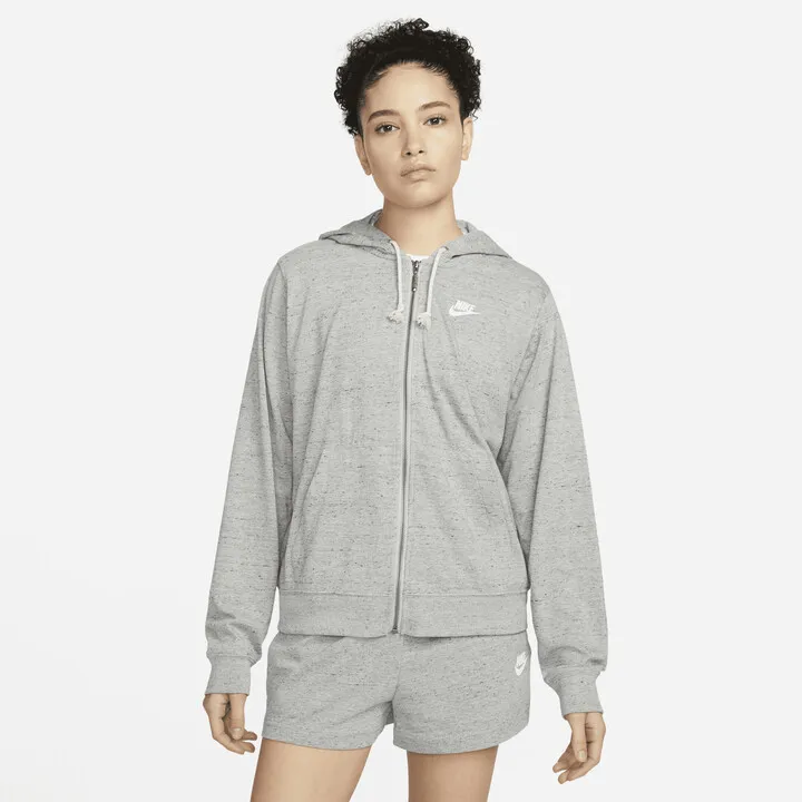 Women's Nike Sportswear Gym Vintage Full-Zip Hoodie in Grey