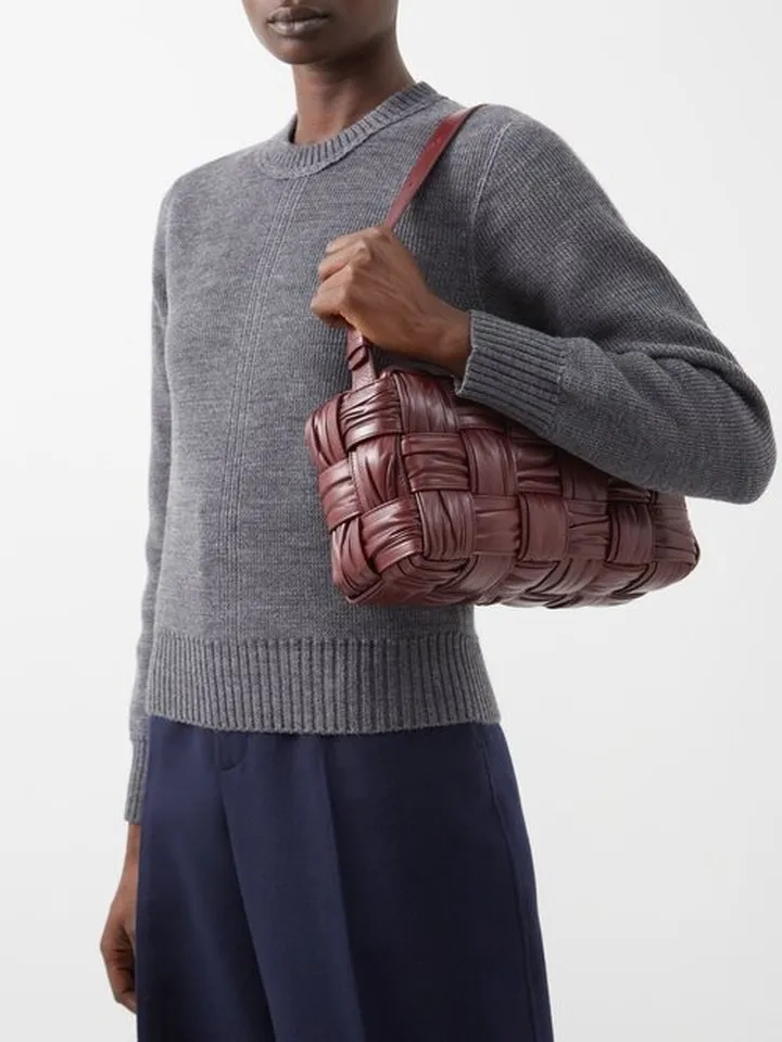Brick Cassette Intrecciato-leather Shoulder Bag
