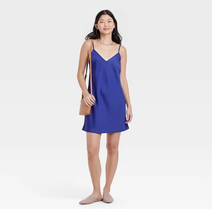 Women's Slip Dress - A New Day™ Blue XS