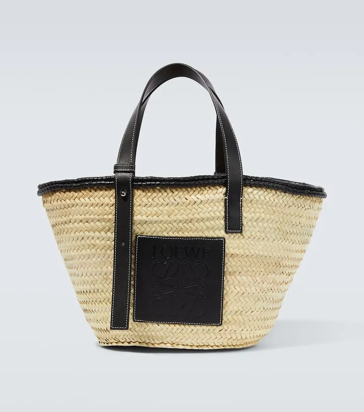 Paula's Ibiza leather-trimmed basket bag
