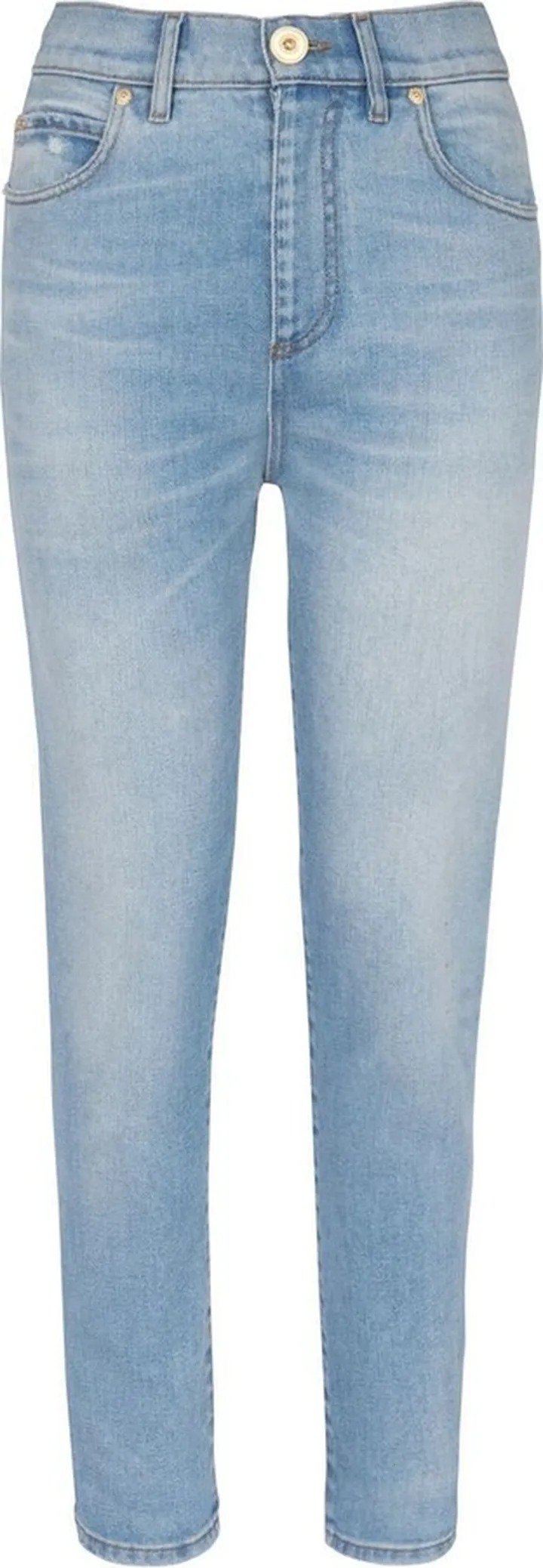 Blue Faded Slim-Leg Jeans