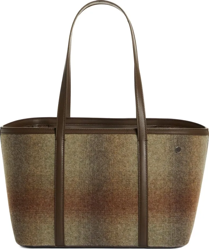 Smally Carry Everything Blurred Plaid Cashmere Tote