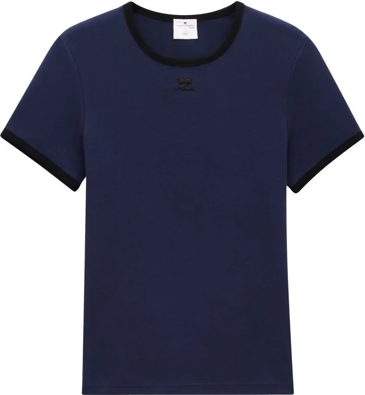 contrasting-trim logo T-shirt