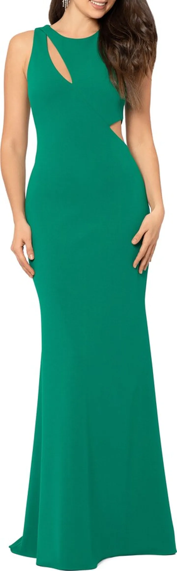 Sleeveless Cutout Crepe Gown