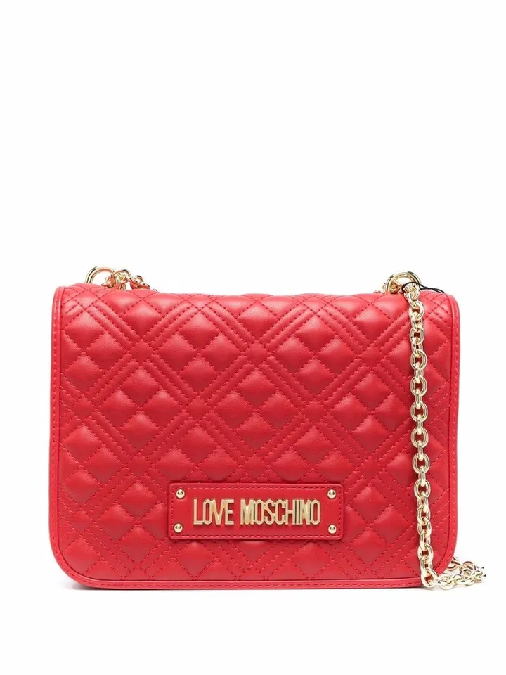 Logo-Plaque Quilted Crossbody Bag