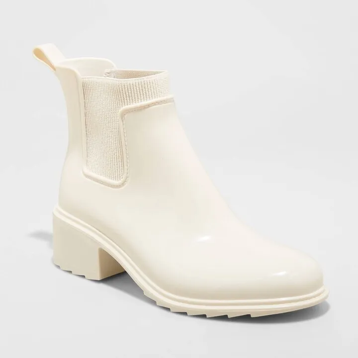 Women's Camille Heeled Waterproof Rain Boots - A New Day™ Black 10