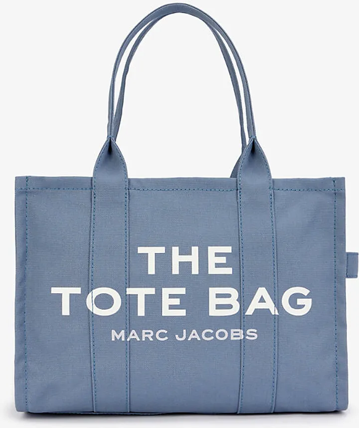 Womens Blue The Tote Large Cotton-canvas Tote bag
