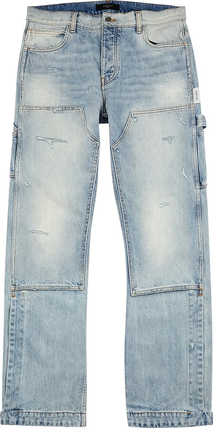 Amiri Carpenter Distressed Wide-leg Jeans