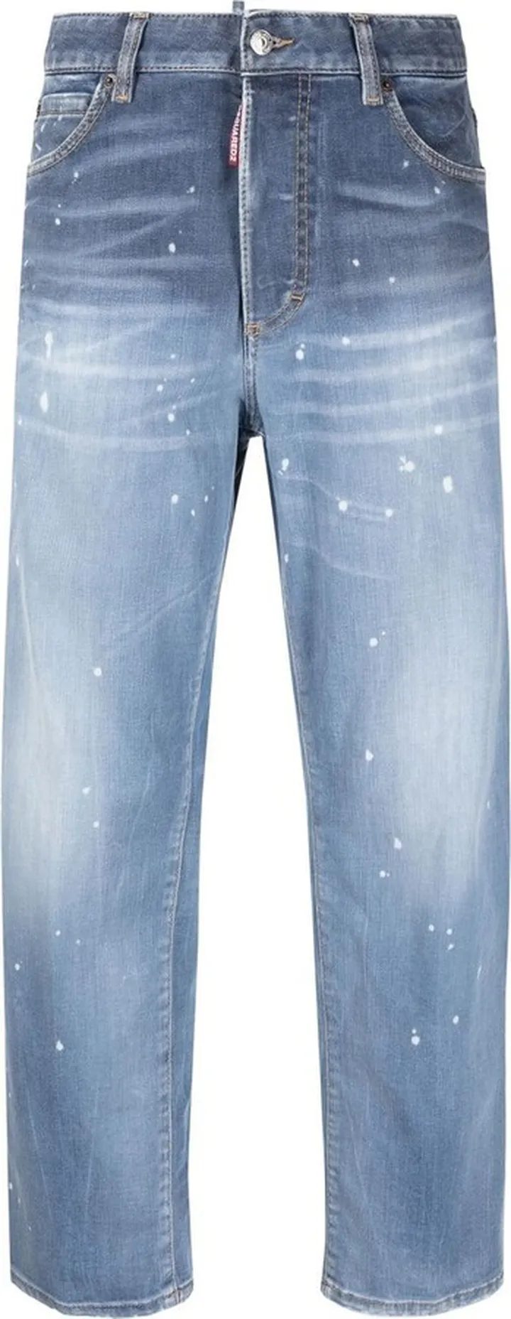 Distressed Straight-Leg Jeans