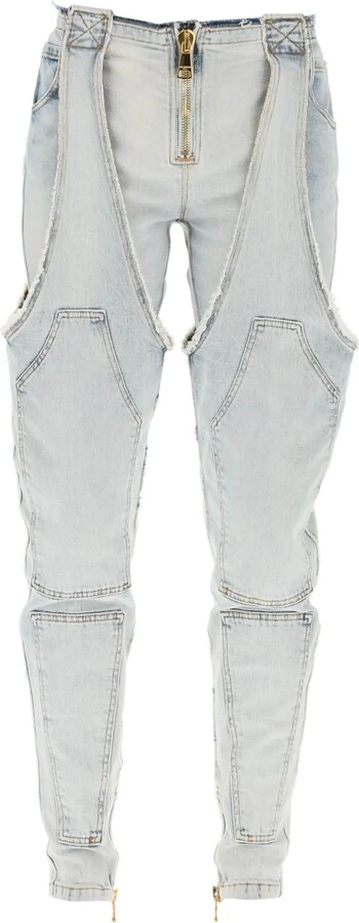 Jeans With Garter Effect Gaiters