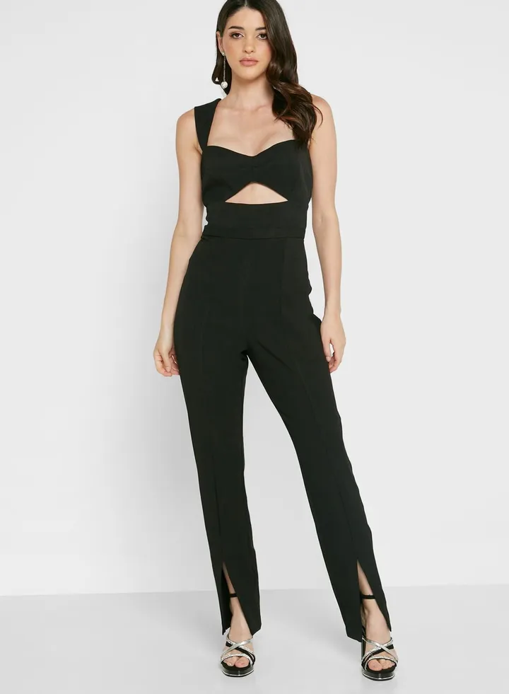 Split Hem Cut Out Detail Jumpsuit