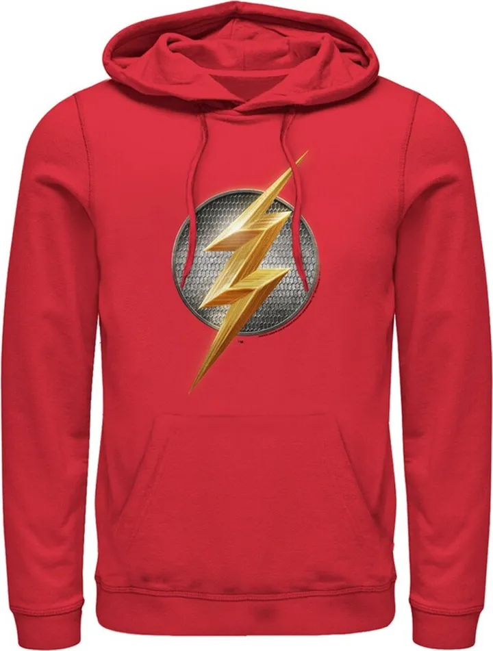 Men's Zack Snyder Justice League The Flash Logo Pull Over Hoodie - Red - 2X Large