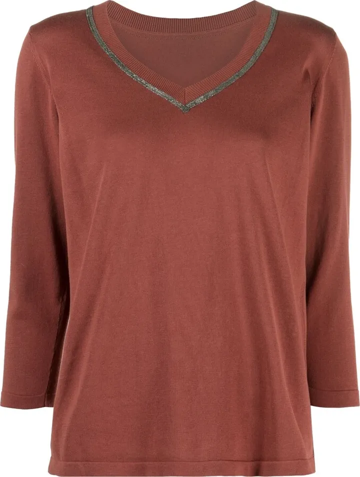 V-neck pullover jumper