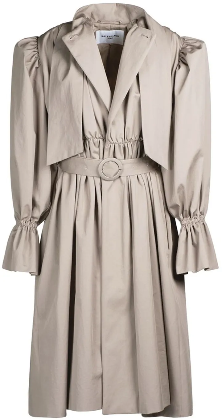 Stretch cotton gabardine trench dress
