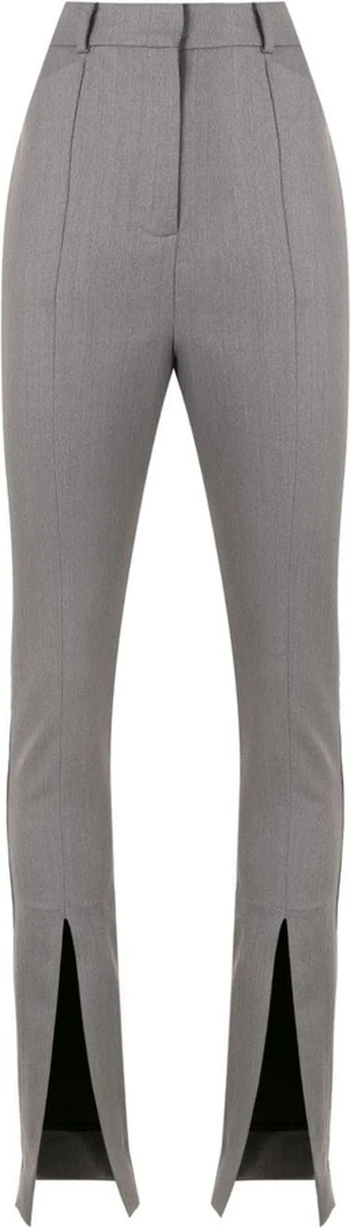 High-Waisted Slit-Detail Trousers