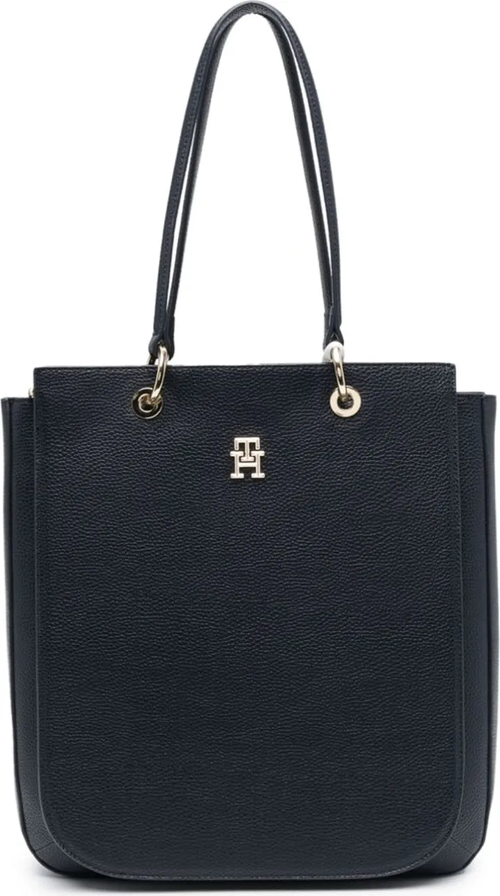 Monogram-Plaque Faux-Leather Shoulder Bag